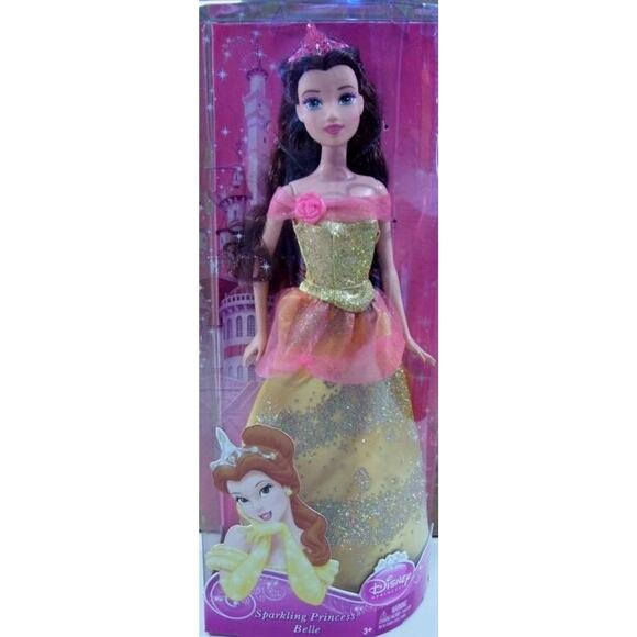 NEW Disney Sparkling Princess 12" BELLE BARBIE DOLL Beauty & The Beast 2011 NIB! - Picture 2 of 2